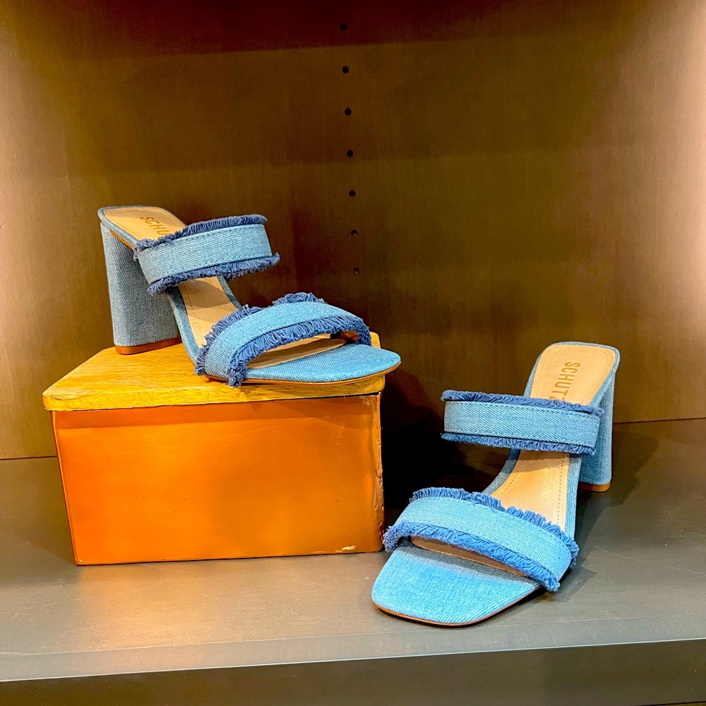 NWOT - Brand new Schutz “Amely Sandal in Azul and Summer Jeans - size 9
